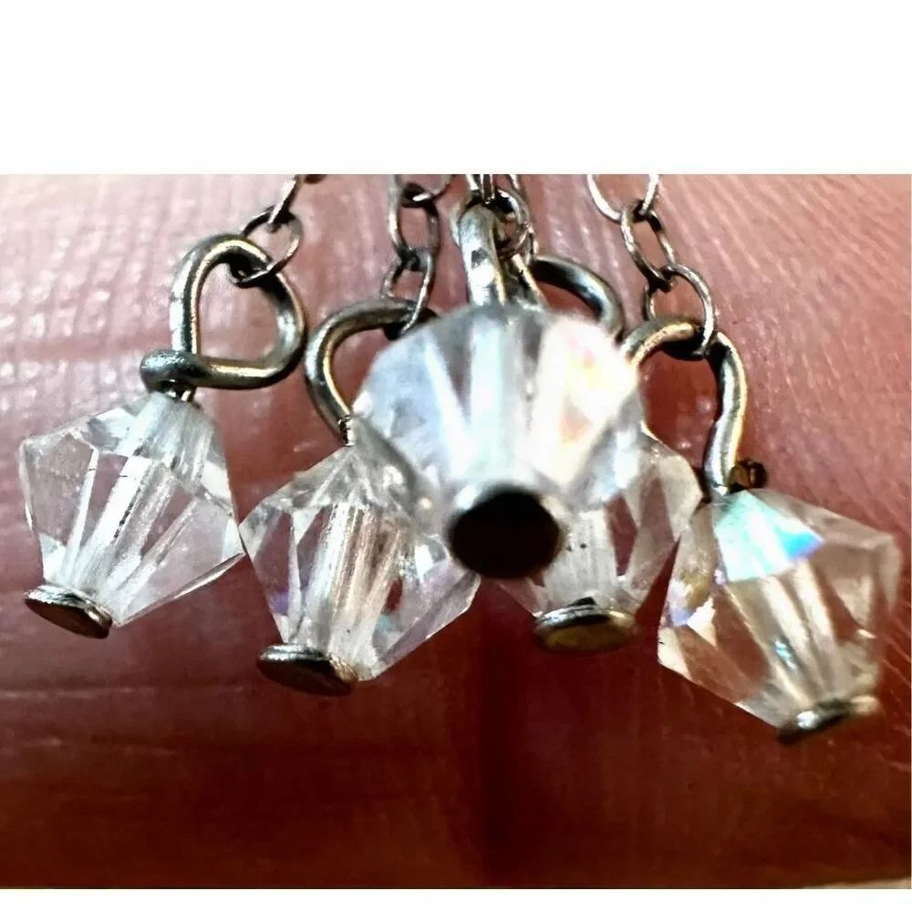 Green and clear Swarovski crystal Y Drop Necklace - Picture 10 of 10